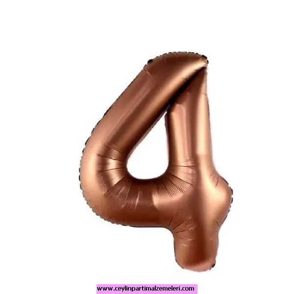 4 Rakam Kahverengi Folyo Balon